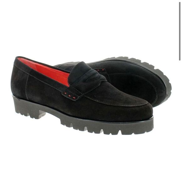 Pas de‎ Rouge MARTA Suede Penny Loafer Shoes - Picture 1 of 9